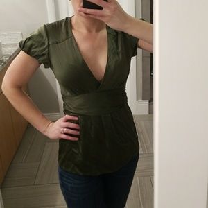 2/$10 on anything priced under $10!!!BCBGeneration Sage green silk top
